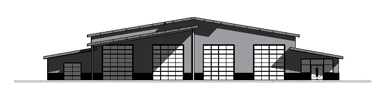 North elevation drawing for a planned metal building project